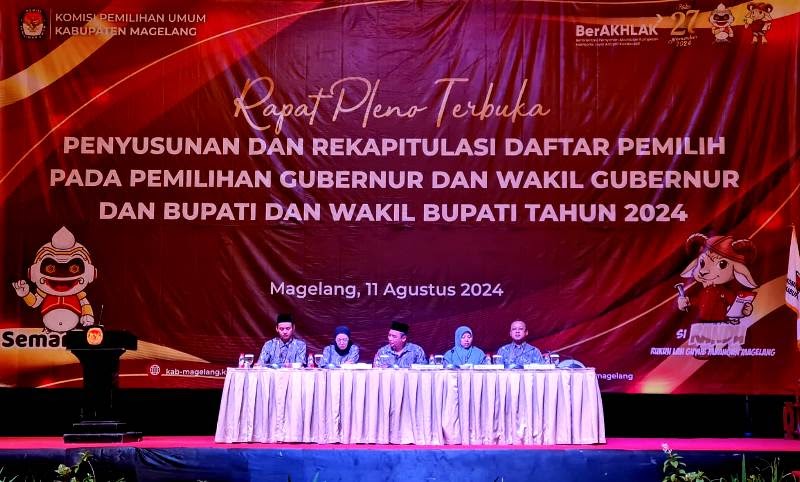 KPU Kabupaten Magelang Gelar Rapat Pleno Terbuka Penetapan DPS, Bawaslu Soroti Data Pemilih Tabrak&nbsp;Ganda